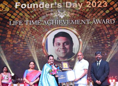 Dr. Velu honored with Lifetime Achievement Award